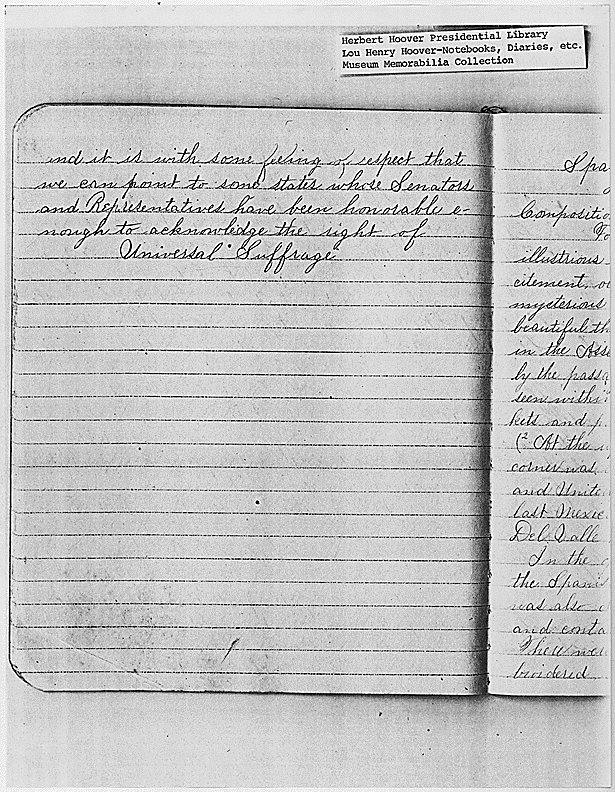 OurPresidents's tweet photo. Future First Lady Lou Henry wrote this essay arguing for Universal Suffrage when she was 15. It would take three more decades until women were granted the right to vote in 1920. #ArchivesHerstory #InternationalWomensDay 

Read her words @HooverPresLib: https://t.co/iXGngiT417 https://t.co/3AUK7xh11A