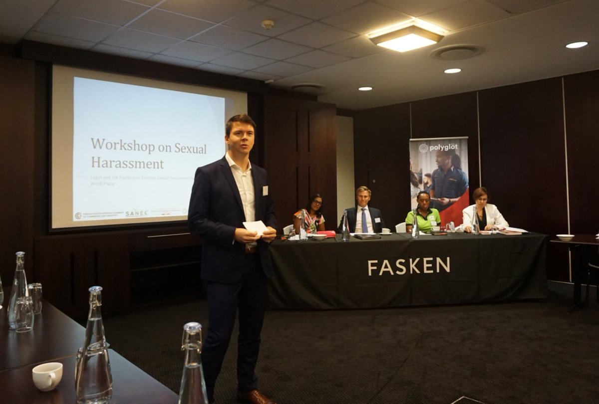 SMiclet's tweet photo. Honored to have led the discussion abt "#SexualHarassment in the #workplace". Thank you to our brilliant panellists @FaskenLaw @LeroyMerlinSA1 #CCMA for their expertise &amp; to @FaskenLaw for hosting us. Cheers @FSACCI @belgianchamber #SANEC @PolyglotGroup #InternationalWomensDay https://t.co/9OoytLwjKJ