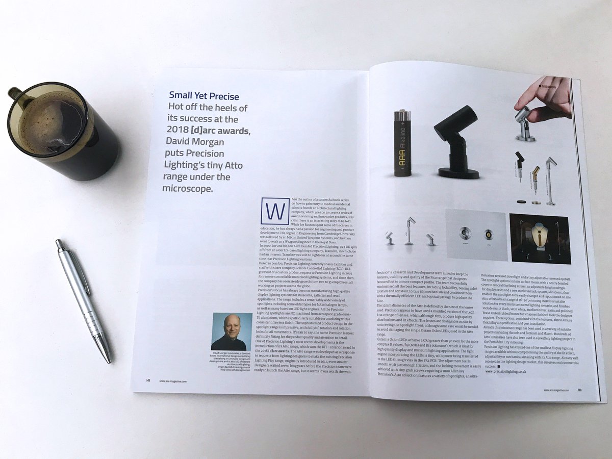 precision_light's tweet image. We've taken a quick break to read the Atto review from David Morgan in the latest issue of @arc_mag following our @darcawards win! Find it here bit.ly/2tVr4Wq  #review #arcmagazine #lighting #lightingdesign