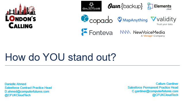 LDNsCall's tweet photo. At 2.35pm in ALT and live streamed at https://t.co/CXzg8b44sh Callum Gardiner and Danielle Ahmed from @CFUKCloudTech will present How do You stand out? Join them to hear their insights and advice #LDNsCall19 https://t.co/NUinhgVKVG