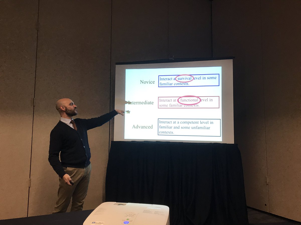 I love how Joshua of <a href="/WLClassroom/">World Language Classroom</a>  breaks down the ACTFL levels to identify language to use when talking about culture <a href="/FLAMEMaine/">FLAME</a> #langchat