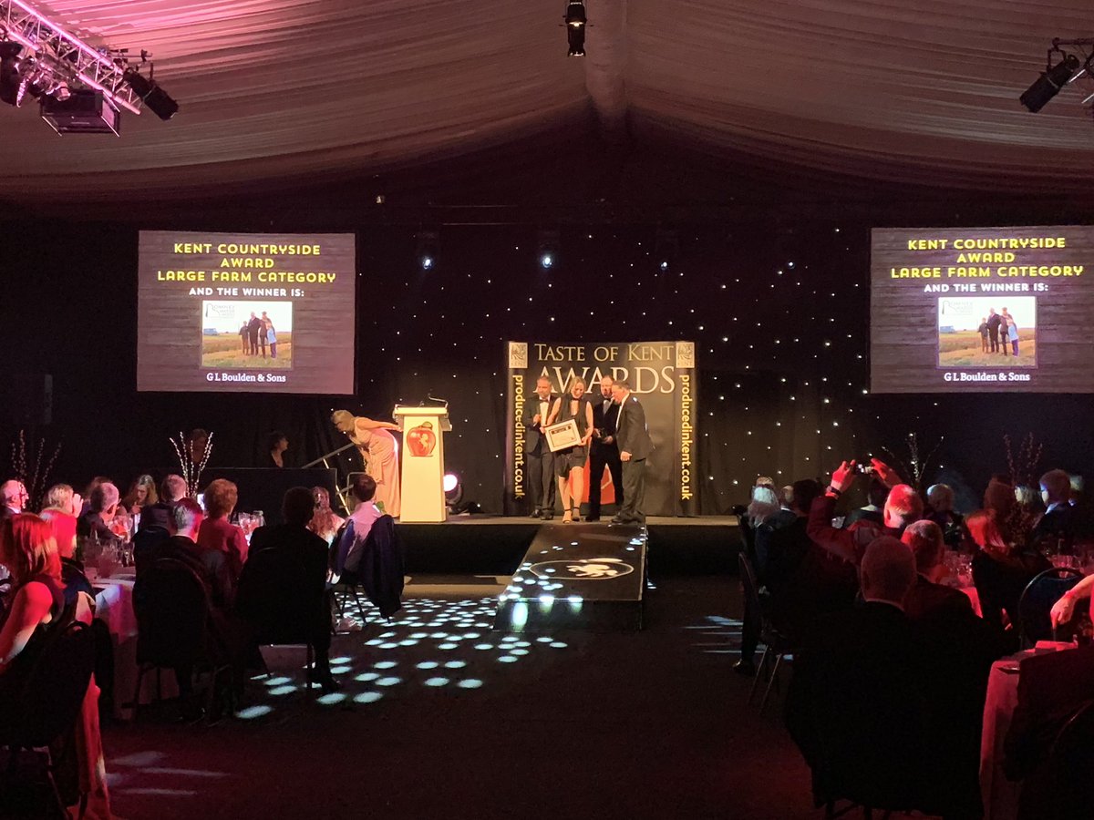 Romneymarshwool's tweet photo. We had a fantastic evening at the @TasteKentAwards last night, where we were finalists for Kent Farm Diversification of the Year and we WON the Kent Countryside Award for the farm as a whole!
Thank you to @ProducedinKent for organising a great evening!
#TOKA19 https://t.co/AV9v6TZzNq