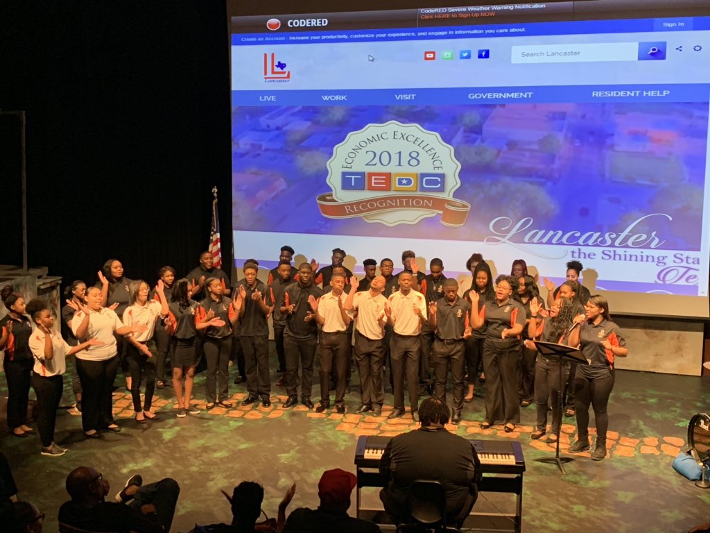 Lancaster_TX's tweet image. City Staff is fired up from an AMAZING performance from @LancasterISD LHS Choir at Lancaster University. Thank you! #LancasterU #WEBO #StaffDevelopment