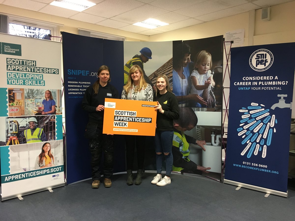 SNIPEFnews's tweet photo. Marking International Women's Day and the end of Scottish Apprenticeship Week by celebrating fantastic female plumbers and apprentices @skillsdevscot
#prideinprofessionalplumbing #getgirlsplumbing #girlsintoplumbing #femaleplumbers #scotappweek19 #IWD2019 https://t.co/1oYfwer7me