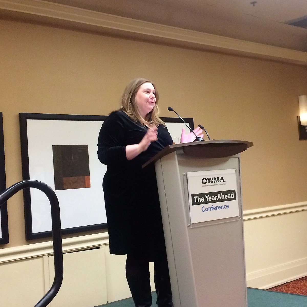 OWMA1's tweet photo. A big thank you to @OntarioCofC's Ashley Challinor for delivering the Luncheon Address and her economic insights at @OWMA1's Year Ahead Conference. #conference #OWMA https://t.co/J1ylhSIURZ