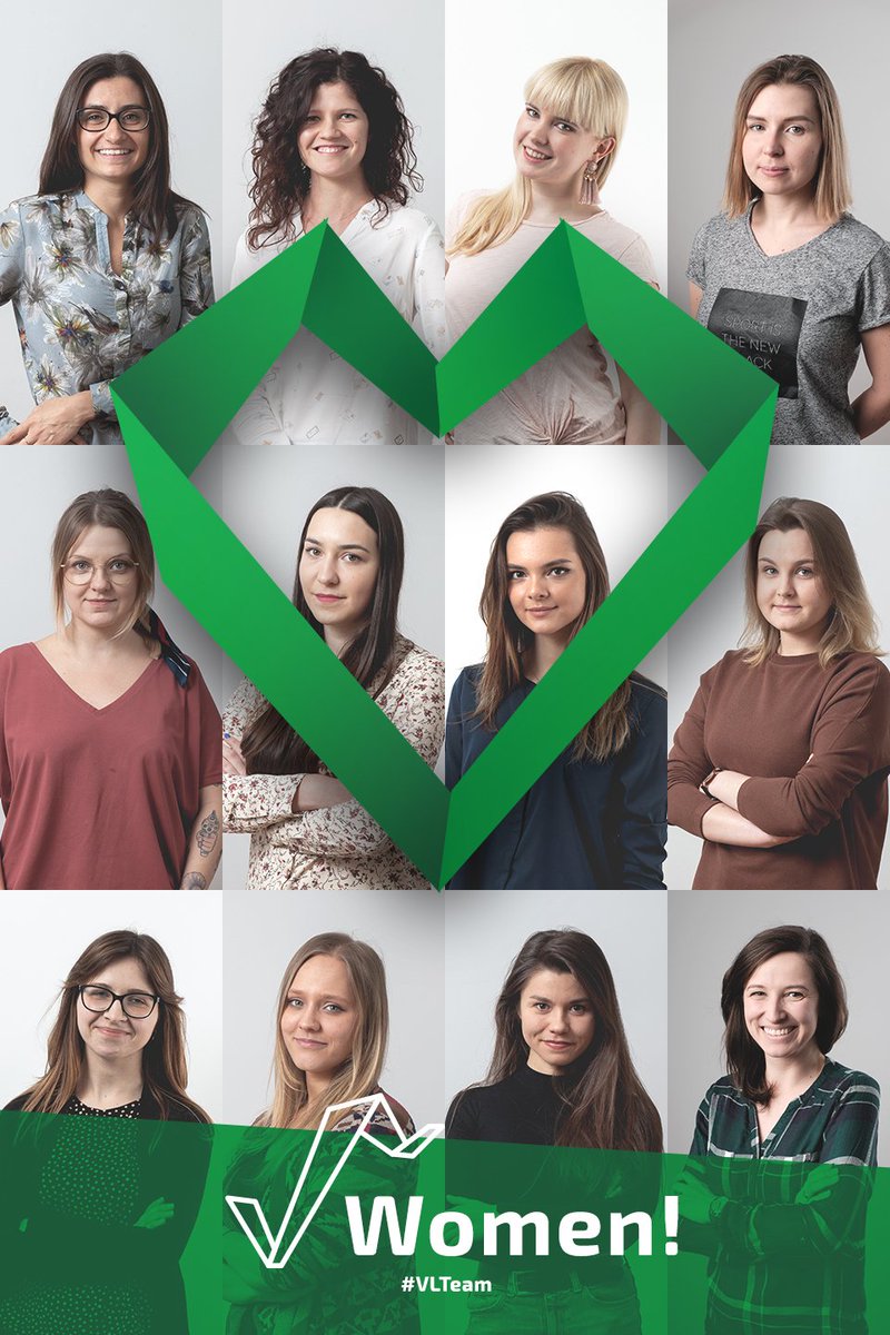 VirtusLab's tweet photo. A big round of applause for #VLWomen please 👏 
Ladies, it's a pleasure to work with you! 💚 #VLTeam #InternationalWomensDay https://t.co/jK000JIn0u