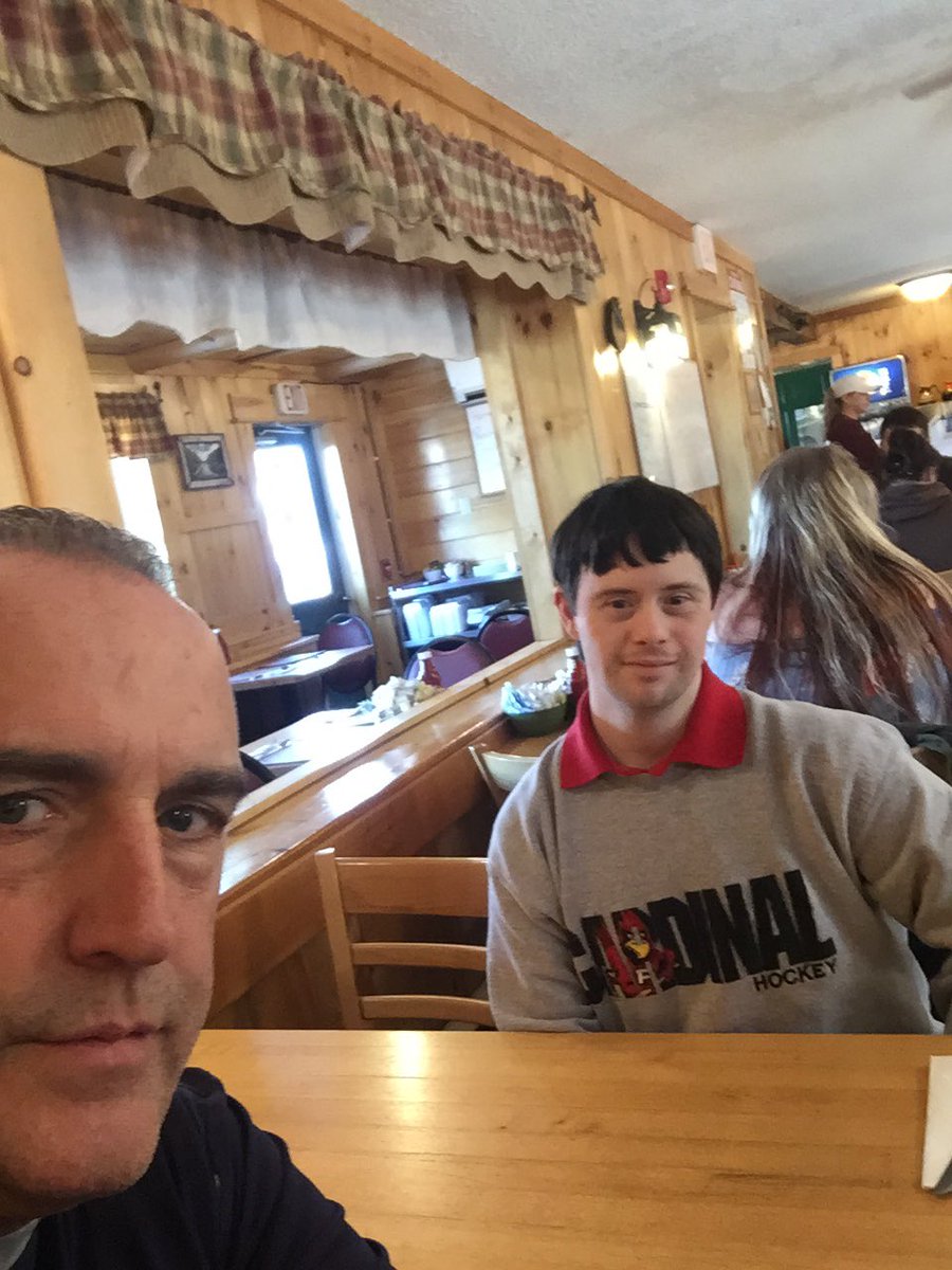 emeryrd's tweet image. Out to breakfast with this “cool guy”....no (health) restrictions, feeding tube out...100% back to normal...thanks to @DanaFarber
