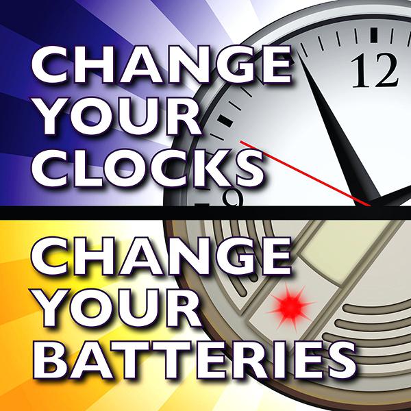 Remember, when you "Spring Ahead" this weekend and change your clocks, please be sure to also change the batteries in your smoke detectors and carbon monoxide detectors!   This often overlooked simple step could save your life!