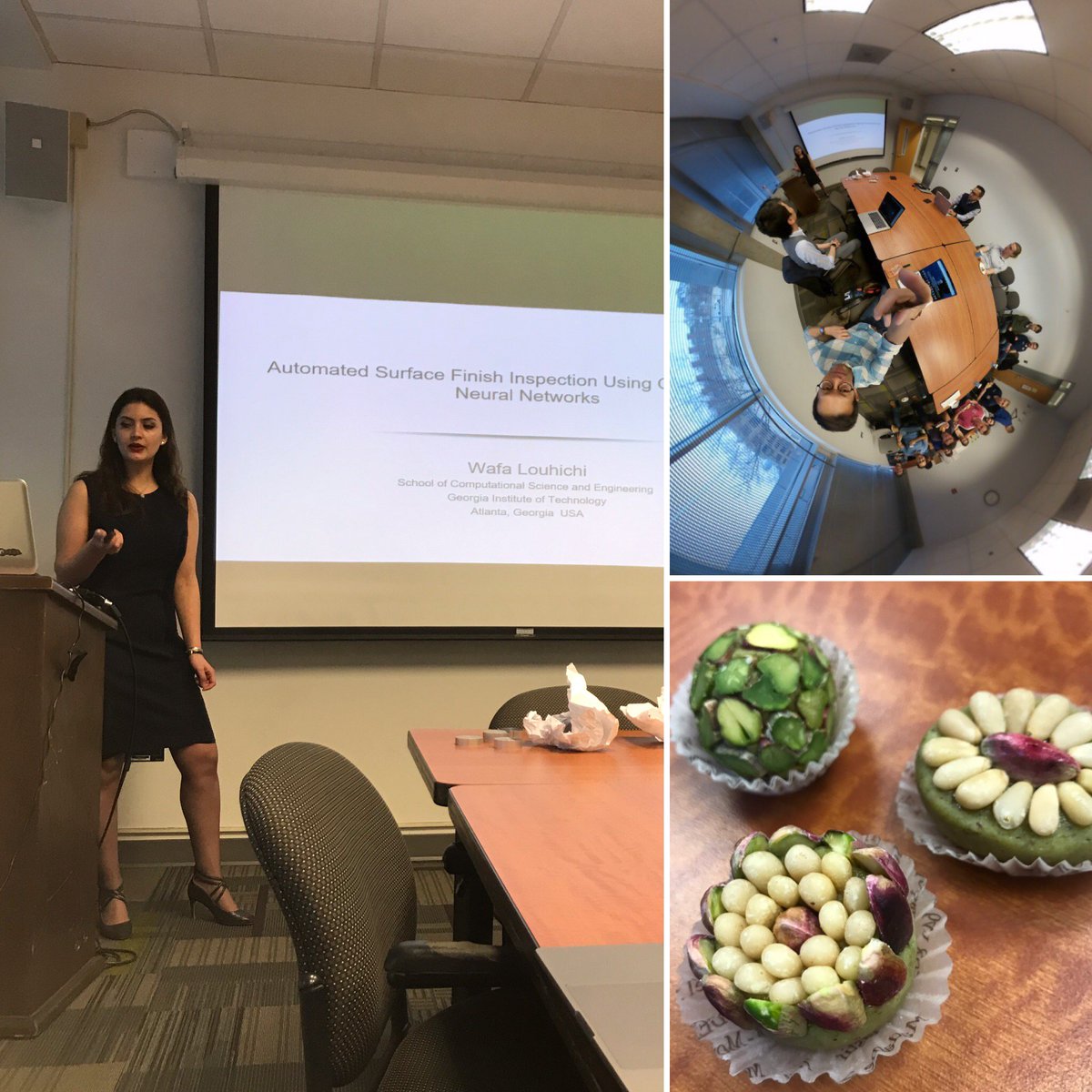 hpcgarage's tweet photo. Congrats to @louhichi_wafa on defending her @GTCSE MS thesis! In a truly multidisciplinary effort, she combined computing & manufacturing to quickly & cheaply detect surface-finish defects with a phone. Also, #bestsnacksever. ๐ช๐๐#womeninstem #womeninhpc #womeninengineering https://t.co/fN2lY2Mqu4
