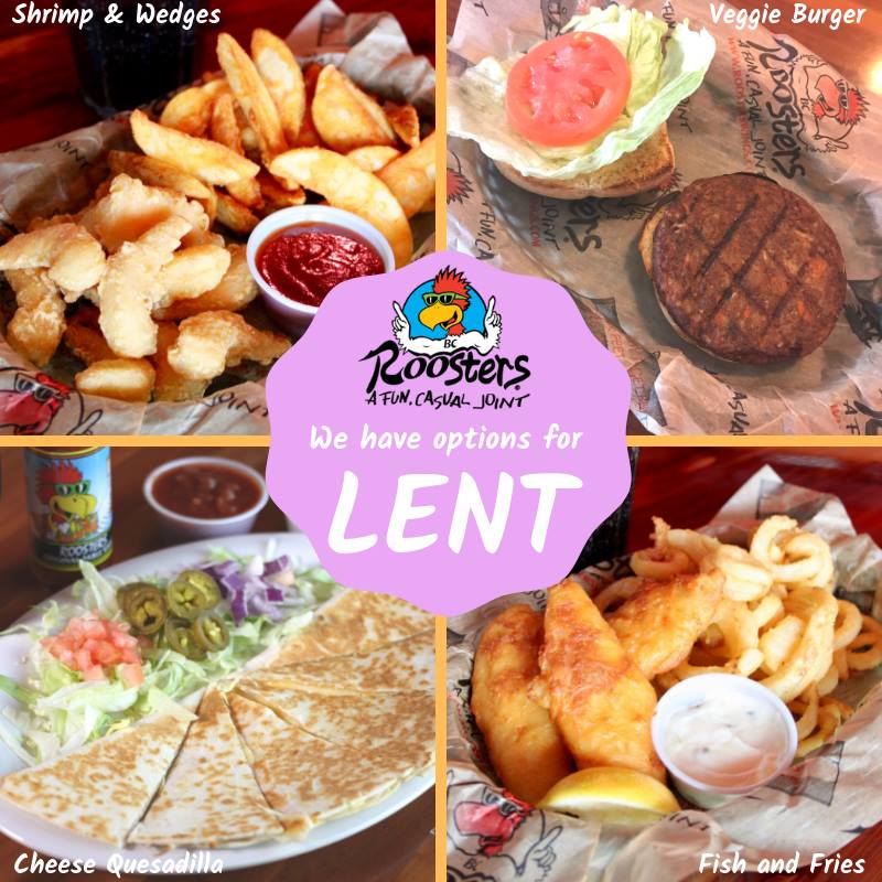 Some of the menu options we are offering for Lent! Fish and Chips back for a limited time. Get it while you can!