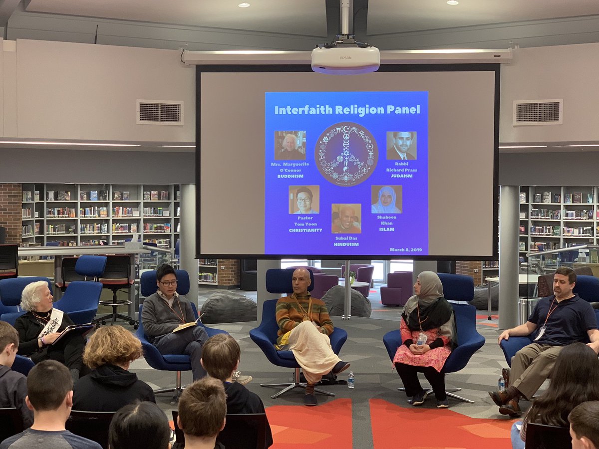 An incredible interfaith religion panel for our <a href="/109Shepard/">@109Shepard</a> 7th graders. Student questions led the learning! The conversations were powerful and students showed tremendous respect and acceptance. #engage109 #engagesms