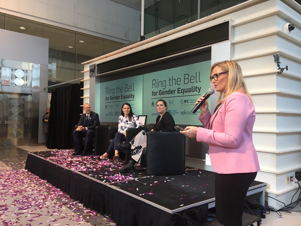 LivG's tweet photo. Our inspiring panel on Gender Diversity for #IWDay2019 #GenderBell @WomeninETFs has begun...hosted by @tanyarowntree @TMXGroup featuring @rockitdeb Tanya Bevington @IKEACanada and EU Ambassador Ustubs https://t.co/EbfmzfFa4O