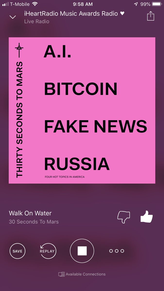 TGIF! #NowPlaying️ <a href="/30SECONDSTOMARS/">THIRTY SECONDS TO MARS</a> Walk On Water via <a href="/iHeartRadio/">iHeartRadio</a> #iHeartAwards 💕