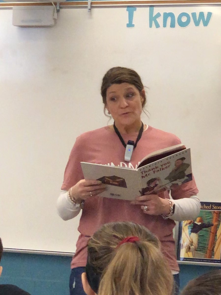 teamfanatics3's tweet photo. Mrs. Kletzly, our principal, took time out of her busy day to share the sweet book, “Thank You, Mr. Falker”, with our morning class today. Such a great story for both teachers and students! @LCS_BC @berrywarriors56 @BIS_principal https://t.co/twzcd9Zkzb