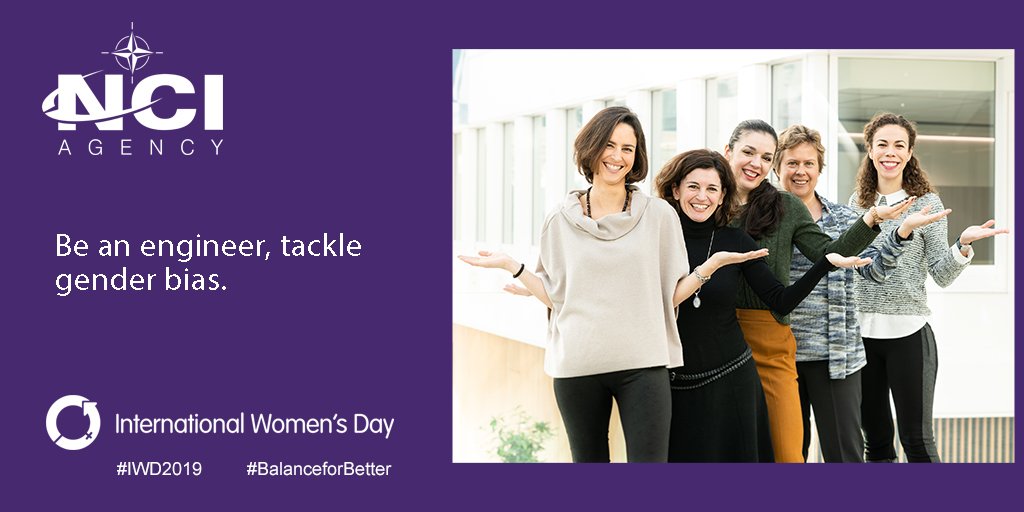 nato_ncia's tweet photo. On #IWD2019, our @NCIAgency staff encourage you to tackle gender bias. We must work together to #BalanceForBetter. https://t.co/jbbrVVmK6G