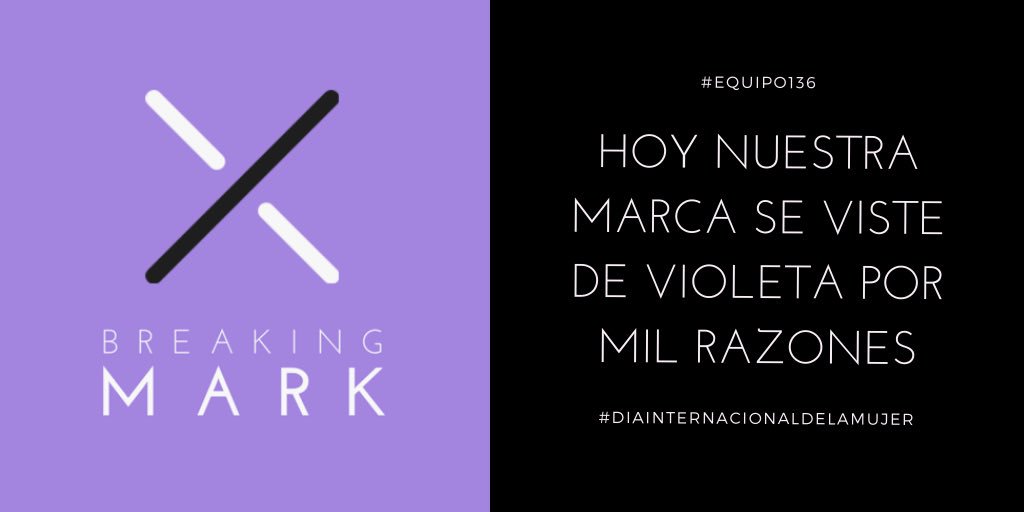 Breaking_Mark's tweet photo. ¡Hoy #BreakingMark se viste de violeta! 👉🏻 #HuelgaFeminista8M #1000motivos #8deMarzo #DiaInternacionalDeLasMujeres #DiaDeLaMujerTrabajadora https://t.co/bs4Xa7YjbR