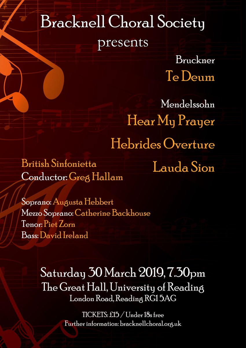 British Sinfonietta (@bsinfonietta) on Twitter photo Three weeks today we'll be performing music by Bruckner and Mendelssohn with <a href="/_greghallam/">Greg Hallam</a> and @BracknellChoral in Reading. Three weeks today we'll be performing music by Bruckner and Mendelssohn with <a href="/_greghallam/">Greg Hallam</a> and @BracknellChoral in Reading.