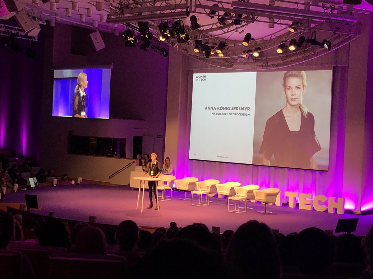 evasparr's tweet photo. Mayor of City of Stockholm speaking  at #WITSthlm2019 about the benefits with diversity. Her vision is more Female Unicorns in #Stockholm #AWomansPlace @annakonigjerlmy https://t.co/HamTBvC6jr