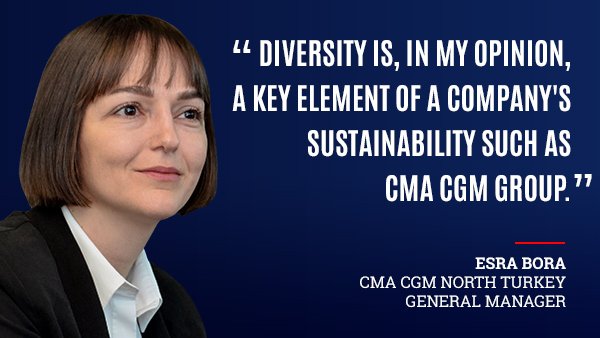 cmacgm's tweet photo. #InternationalWomensDay Meet Esra Bora, General Manager at CMA CGM Turkey. She is young, bright and determined to push the Group to new heights #WeAreShipping > https://t.co/03zIdq02sY
#logistics #shipping https://t.co/9kqceOmM7i