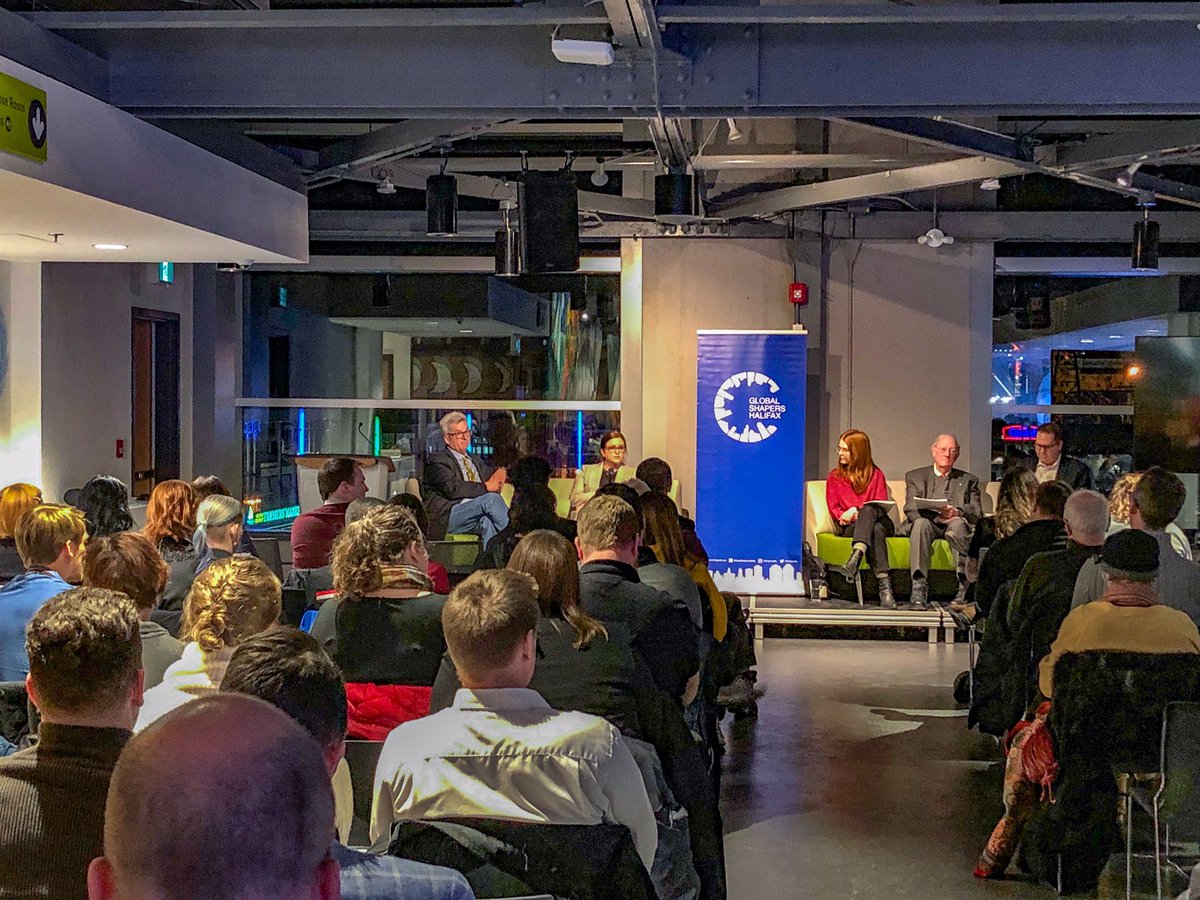 “#Placemaking at its core is planning with people, which builds authentic #NovaScotia places that attract people to visit, live and invest. It is an important component in driving population growth and #economic #development.” CEO, Jennifer Angel light night <a href="/shapershfx/">Global Shapers HFX</a>.