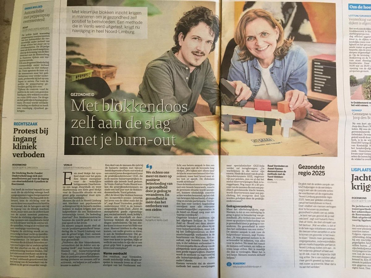 Positieve gezondheid en het artikel over de #yucelmethode    #ggz  #herstel