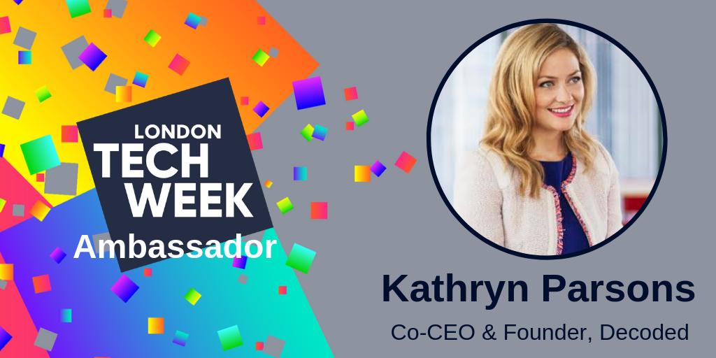 We're pleased to welcome <a href="/KathrynParsons/">Kathryn Parsons</a> <a href="/DecodedCo/">Decoded</a> back as a #LTW Ambassador for 2019! See who else is supporting us this year → spr.ly/6019Entxh #WomeninTech #InternationalWomensDay #IWD2019