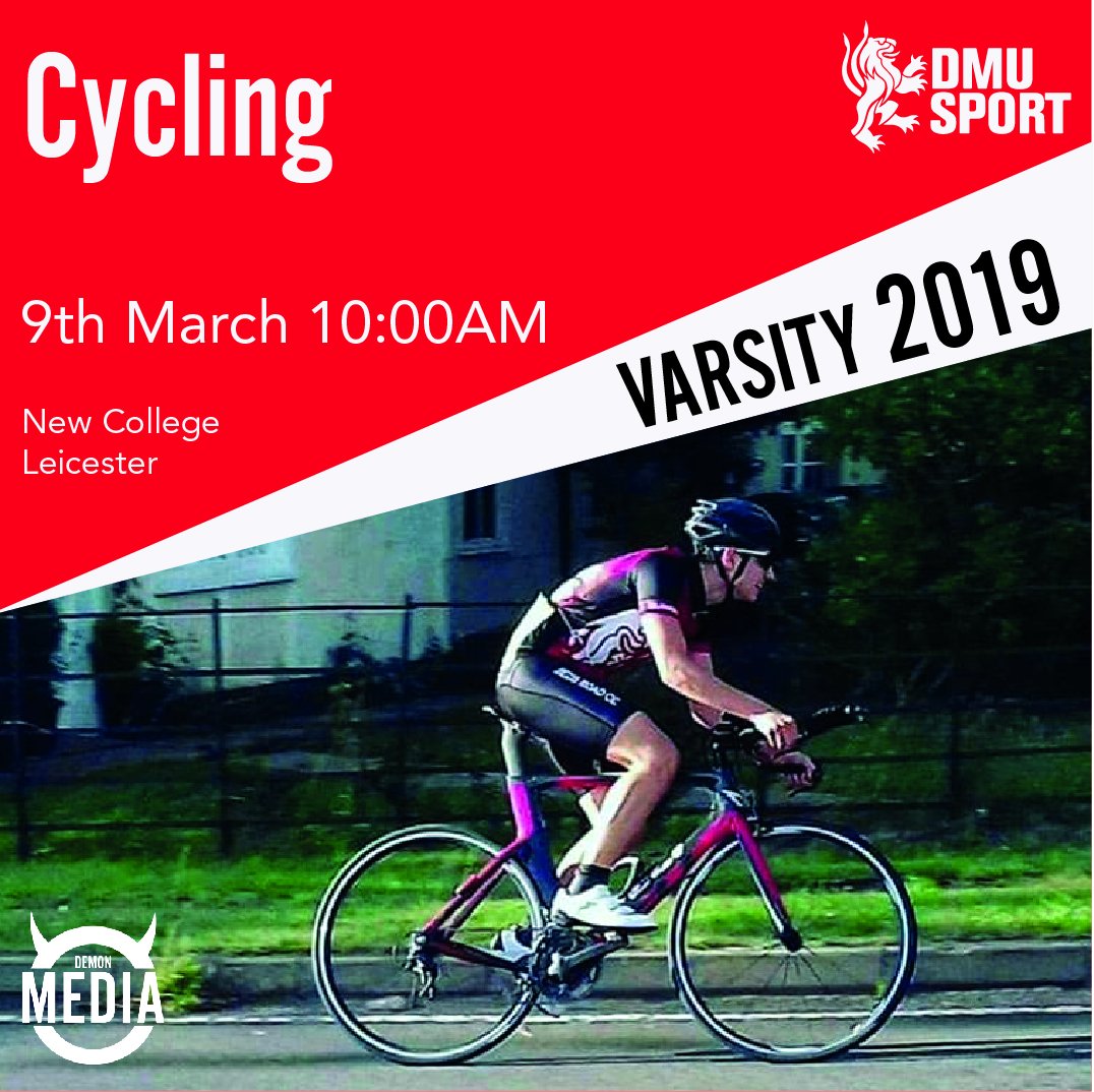Demon Media (@demonmedia) on Twitter photo This morning <a href="/DMUCycling/">De Montfort Cycling</a> compete for their Varsity title from 10am! 🚴♂️
Watch them at New College Leicester! This morning <a href="/DMUCycling/">De Montfort Cycling</a> compete for their Varsity title from 10am! 🚴♂️
Watch them at New College Leicester!
