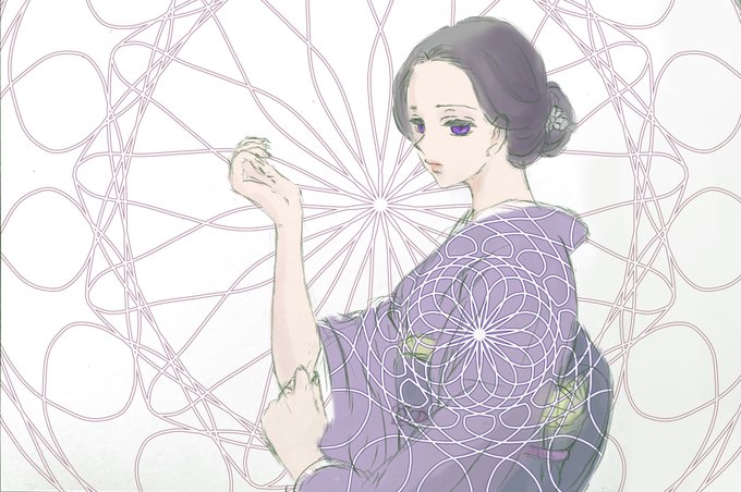 小豆さんがTwitterに投稿した珠世(鬼滅の刃)のイラスト。