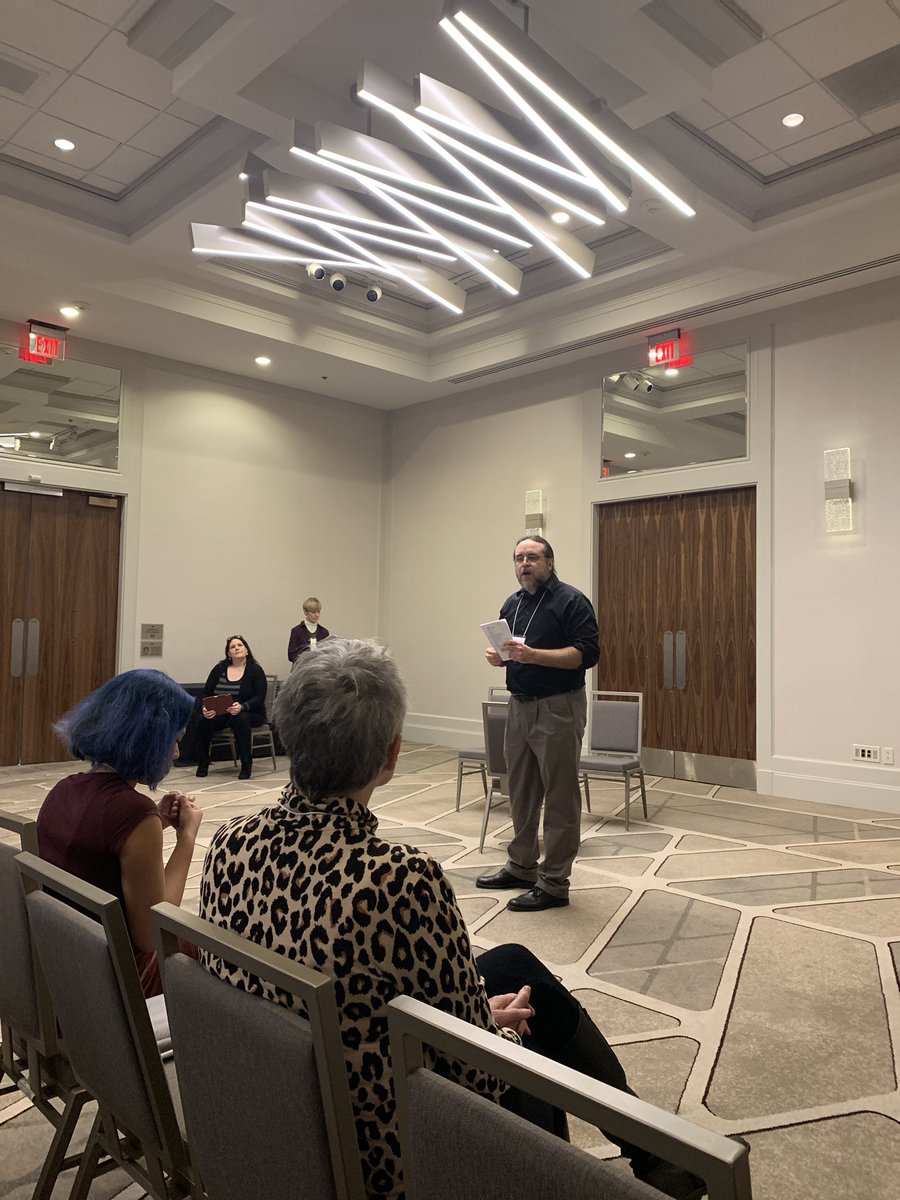 ThomasMRobson's tweet image. Settling in for my first @matctheatre Playwriting Symposium session! #newplaydevelopment #matc19 #home