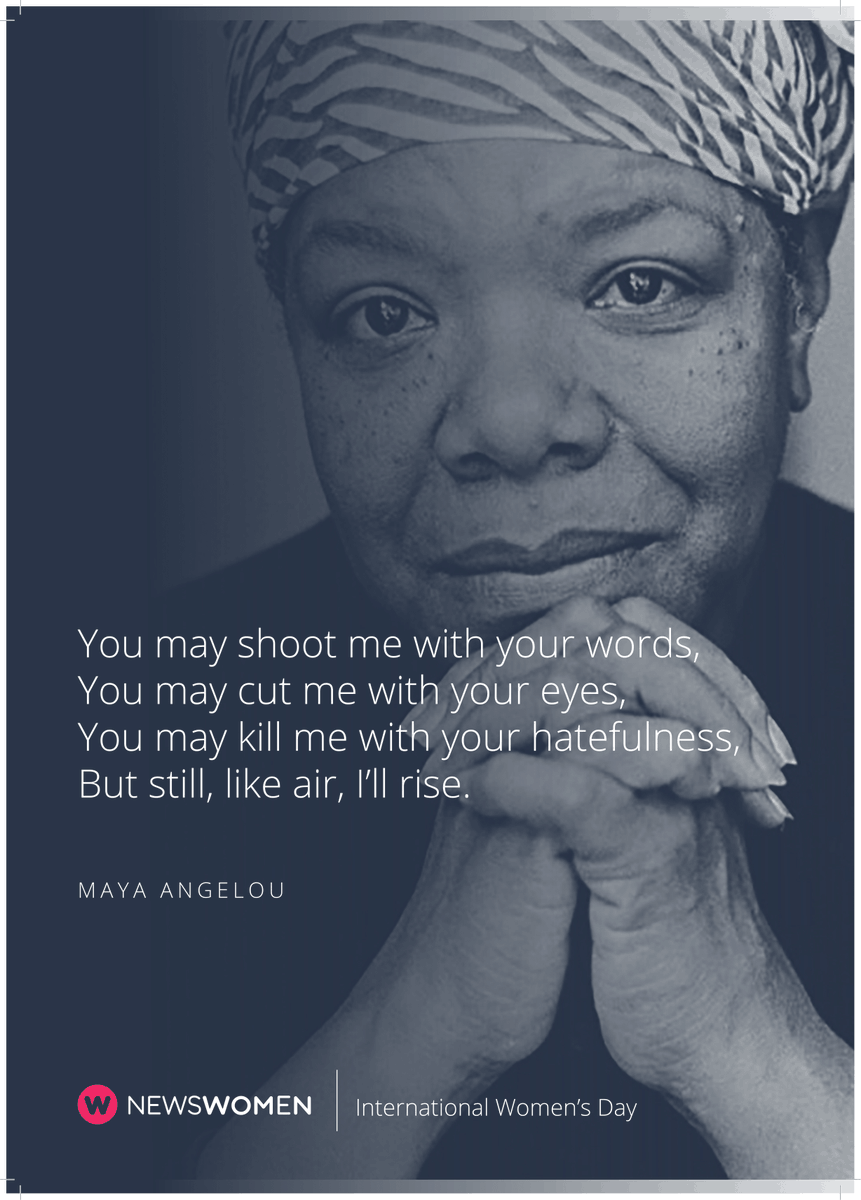 NewsWhip's tweet photo. Happy #InternationalWomensDay from us at @NewsWhip! We'll be sharing quotes from women we admire throughout the day and tracking all your stories of amazing women making history. Let's start with the legendary Maya Angelou: https://t.co/m1SYl3Rrsa