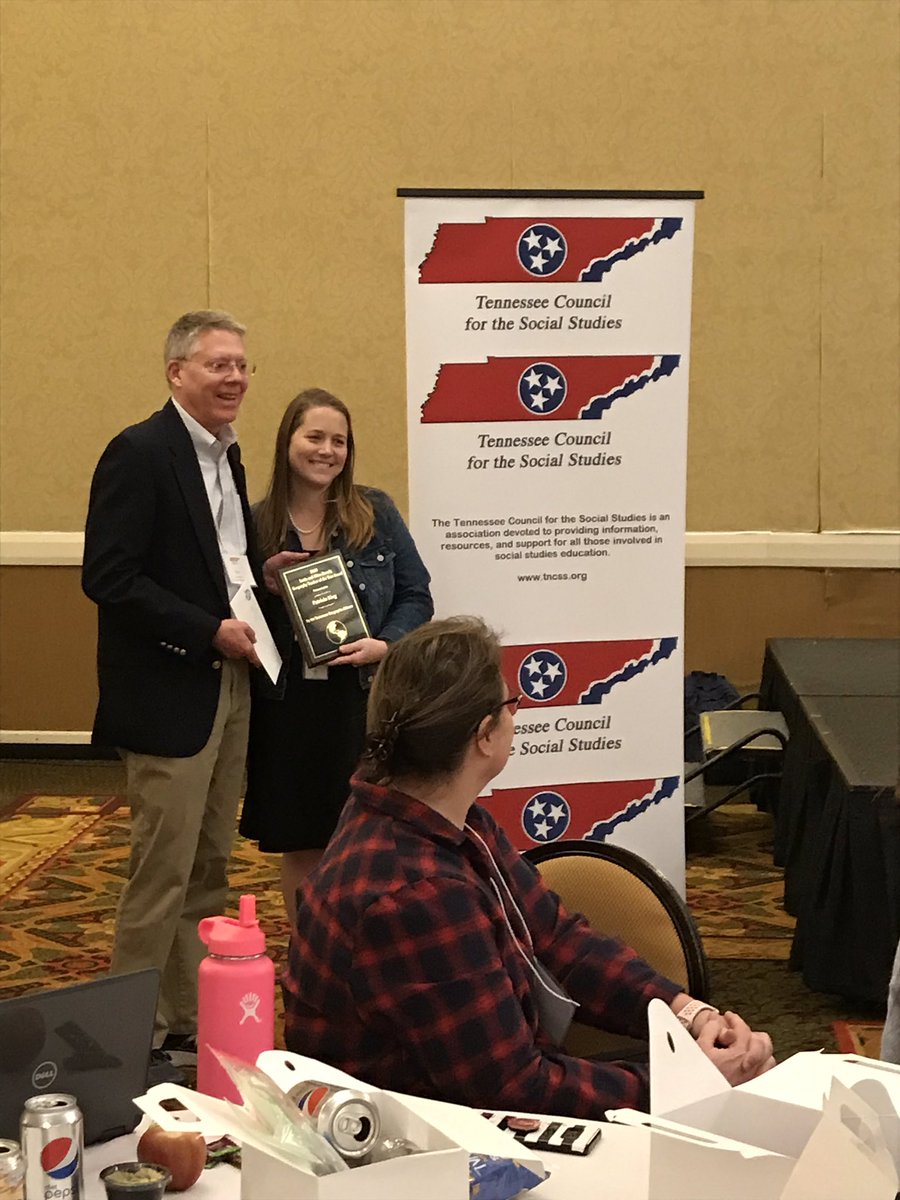 CSAS’ April Wyatt won Geography Teacher of the Year from grades 6-12, and GPS’ Trish King won Geography TOY for K-5!! There was also a shout-out to the ‘17 TCSS & N(ational)CSS TOY, @erin_glenn_edu ! Chatt is in the house!  #TCSS19 #HCS_SocStudies