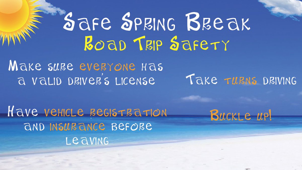 StudentLifeBU's tweet image. Last day before spring break! Remember to drive carefully, whether you are here in Baldwin or wherever you go. #springbreaktips #springbreak2019