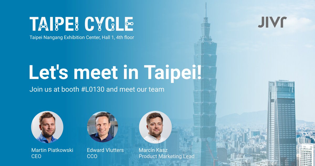 We are going to Taipei to exhibit at one of the greatest #cycling industry events - the #TaipeiCycleShow! We'll be there from Mar 27-30th, make sure to visit us and chat about JIVR. More details soon! #cycle #bicycle #ebikes #ElectricVehicles