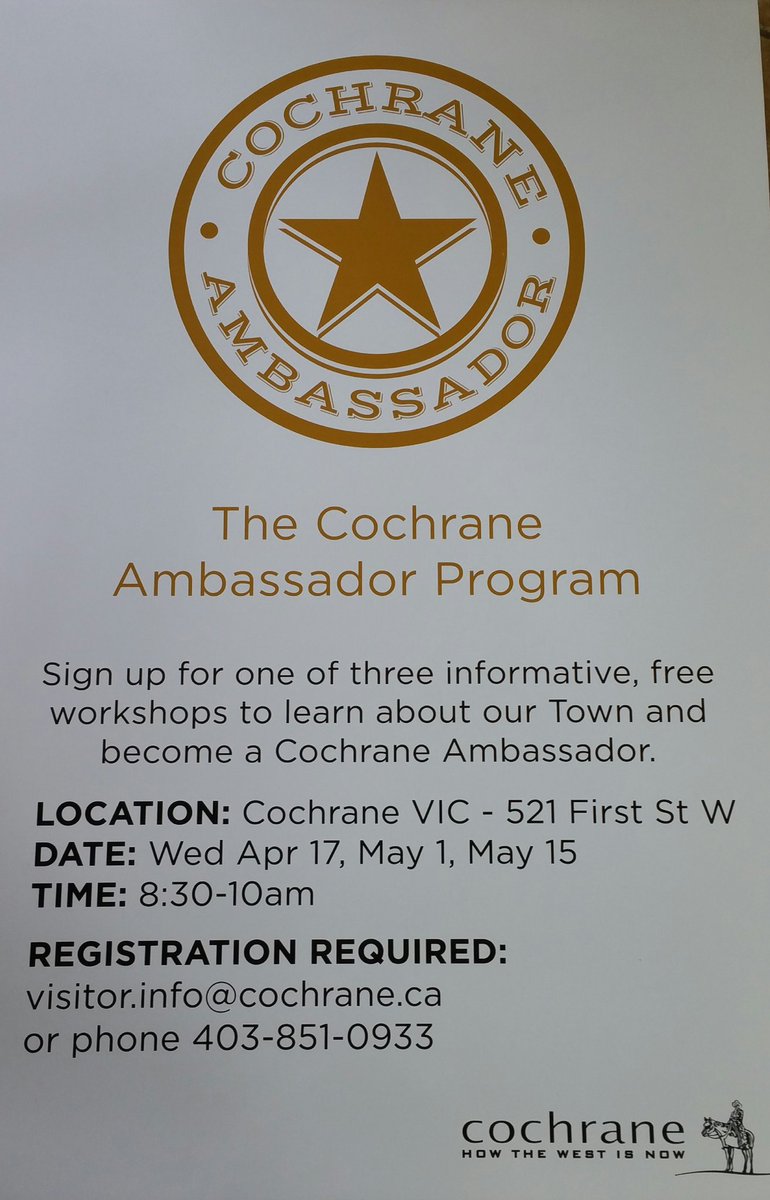 Cochrane Alberta join us for a workshop for Frontline staff and those interested in learning more about their home town. Registration required.