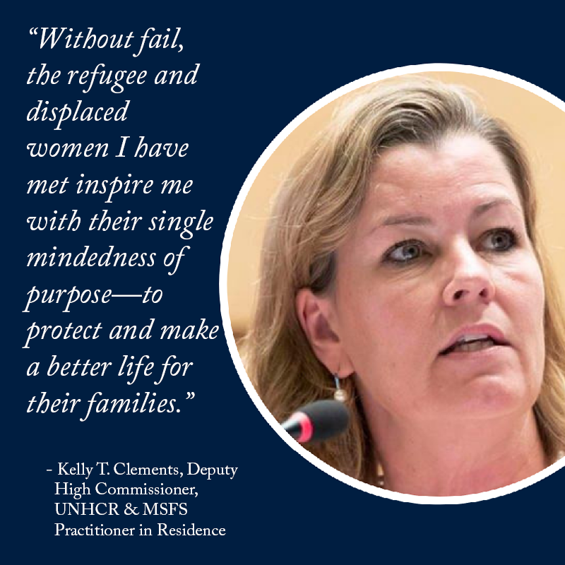 georgetownmsfs's tweet photo. It's #IWD2019 and for our final #WomenOfMSFS spotlight we interviewed two of our incredible #MSFS Practitioners in Residence including Deputy High Commissioner for @Refugees @KellyTClements . Read more about the women and men who inspire her work: https://t.co/OYORXxp2EO https://t.co/oOUmN0vRYc