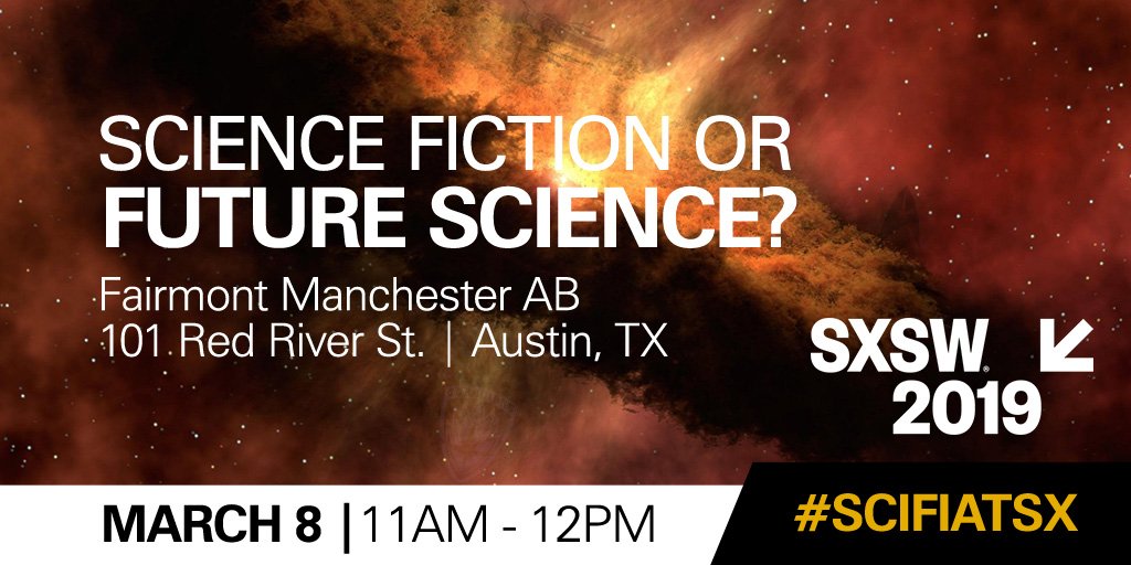 raylauniverse's tweet photo. Check out Science Fiction or Science Future? at SXSW on Mar. 8th https://t.co/cOYY4OX1Kp #SXSW #ScienceFiction #SCIFIATSX https://t.co/RMiOB0Bgt5