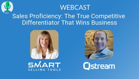 All organizations measure team performance, and productivity, but few measure sales proficiency. Join me and @mcdgo at @Qstream for a webcast on March 13 at 2:00 pm ET to learn why it’s important to measure #salesproficiency. 

Register bit.ly/2HkcmAl