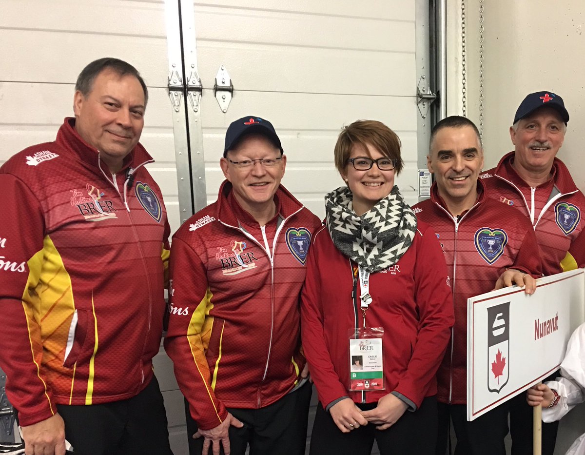 CaelieNickel's tweet photo. Was so awesome to reconnect with team Nunavut this week! #Brier2019 has been amazing so far and looking forward to championship weekend! #teamstlouis @CurlingCanada https://t.co/56i4ewAKo6