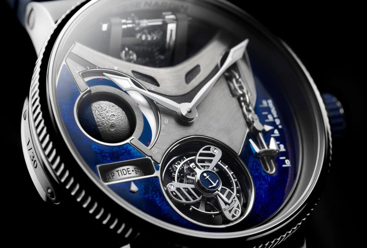 An exceptional timepiece enters the Marine collection as a limited edition of 30. This flying tourbillon with a three-dimensional Moon, tide indicator and anchor-shaped power-reserve indicator is as sophisticated as a luxury yacht. ow.ly/SWAK30nX9fo