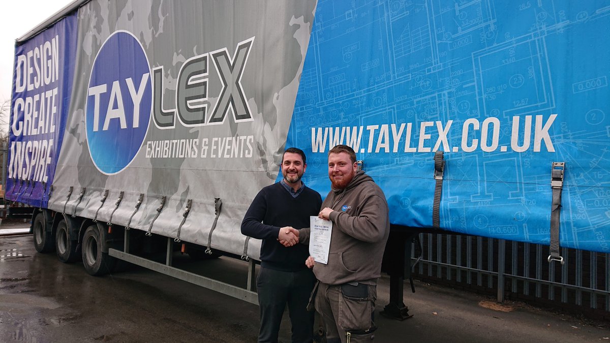 taylexgroup's tweet photo. Congratulations to our very own Harry Ball on passing his #HGVtest Well Done Harry! #exhibition #logistics #teambuilding #taylexdisplays https://t.co/u1usQrB36g