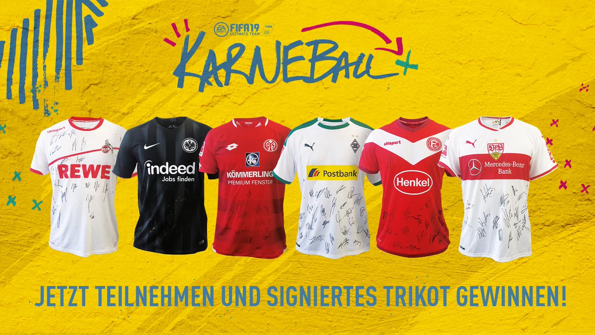Es ist Karneballs-Zeit! Und in dieser Zeit haben die Clubs aus den Karnevals-Hochburgen ein signiertes Trikot zu vergeben 🙌

Einfach liken, retweeten und deinen Lieblingsclub kommentieren!

Teilnahmebedingungen 👉 bit.ly/2UnIQNl