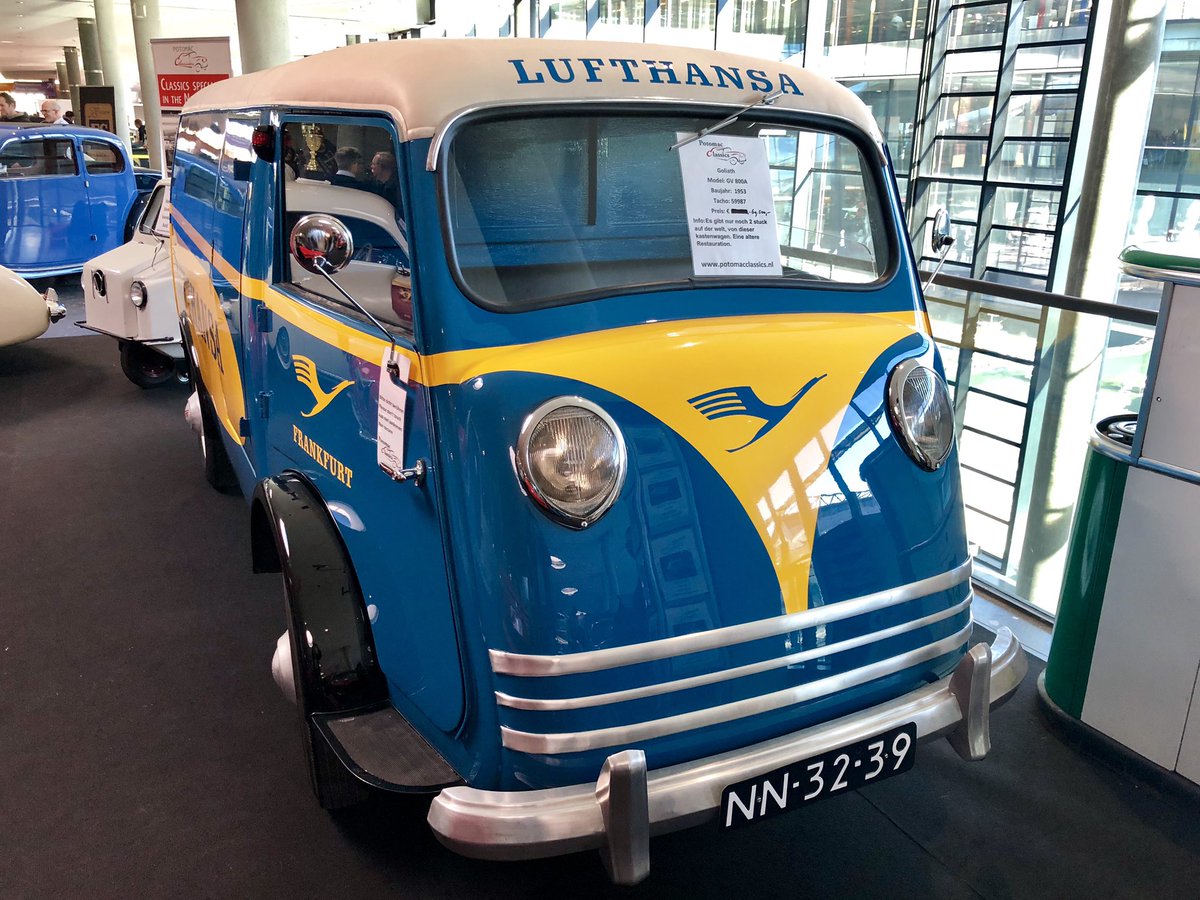 steigercst's tweet photo. Mein Messe-Favorit auf der Retro Classics in #Stuttgart: einer von zwei überlebenden #Goliath GV 800 Kastenwagen, Baujahr 1953, gesehen bei Händler #Potomac aus NL. #haben #lechz https://t.co/NzIOTdeA8e https://t.co/QBofx4ogAQ
