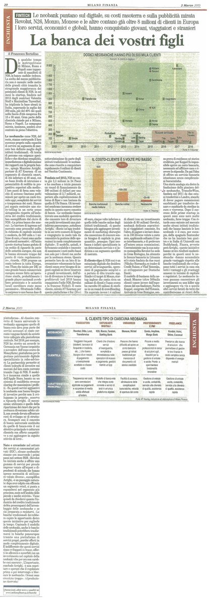 Il modello scalabile e smart delle #neobanks. Tra costi ridotti e specializzazione del servizio, le nuove #piattaforme paneuropee conquistano i #millennials. Trend e performance dei principali players delle “nuove banche”, nello studio #ATKearney pubblicato da Milano Finanza