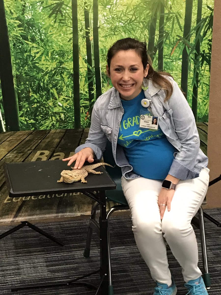 Nieman5sci's tweet photo. Students and staff were able to take pictures with some of the animals @barnhill_ed brought to @CFISDLieder      What an exciting day of learning! #CFISDspirit #LeopardsShine https://t.co/FfAcTCVoq1
