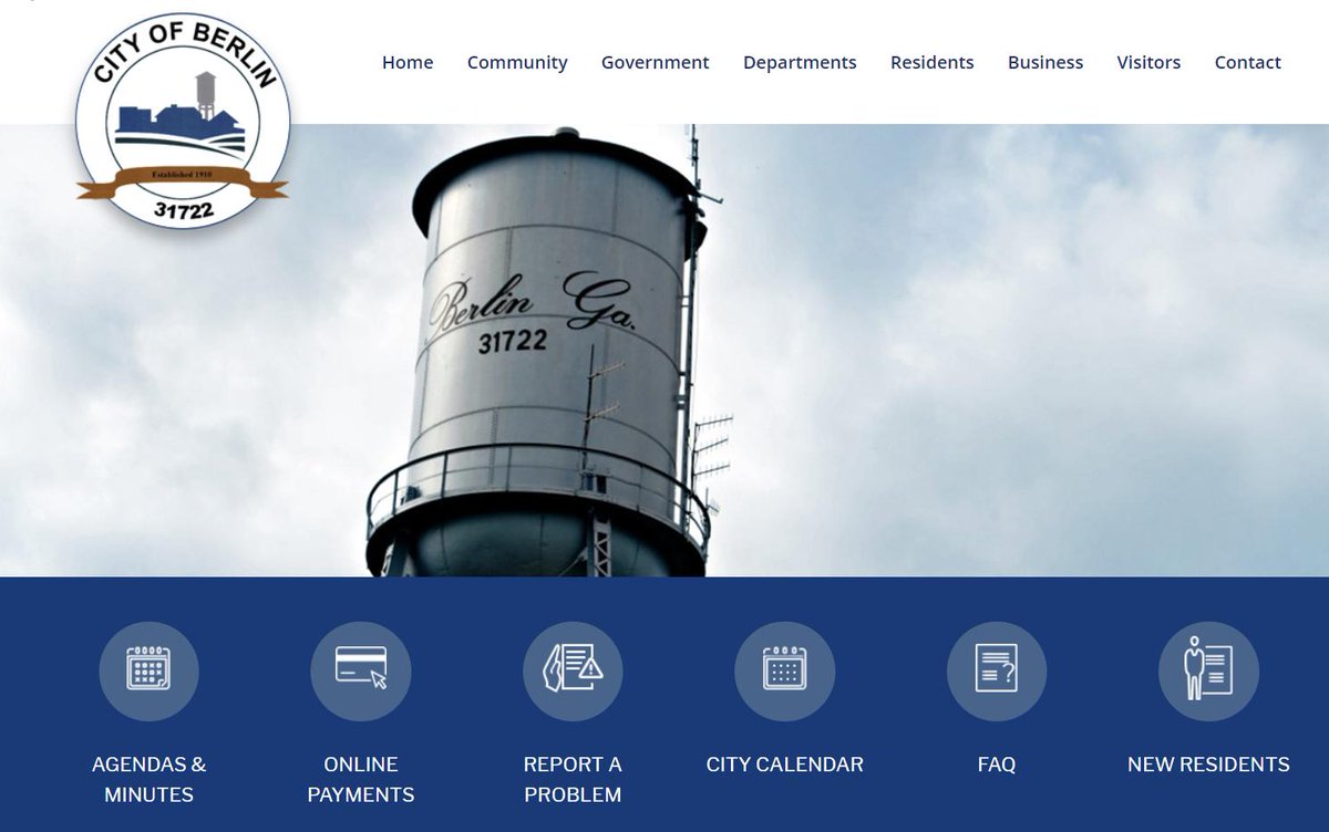 Sophicity's tweet photo. #WebsiteFriday - Check out the City of Berlin GA's great looking website ( https://t.co/L6s3JwL8lD )! -- @gacities #ITinaBox https://t.co/G22WBiydyL