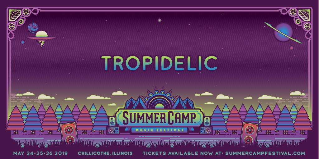 summercampfest's tweet photo. 43. @tropidelic

STAY TUNED: First single from their new album is out March 29th with a second single following on April 12th!

#SCamp19 #SCamp19Announce https://t.co/W8X5UV9WZK