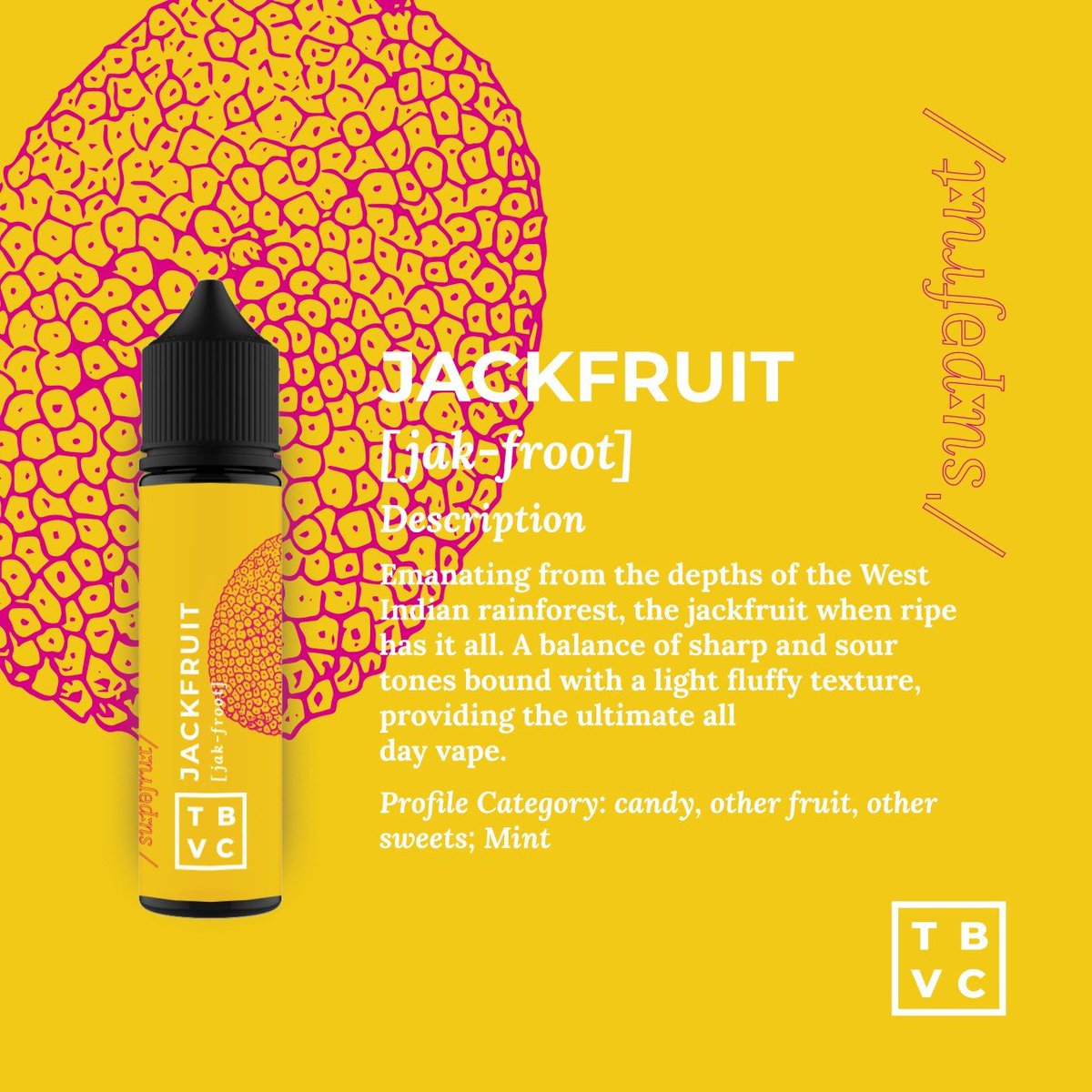 TheBoringVapeCo's tweet photo. Jackfruit, attempted but never perfect until now. 

One of the most difficult to get right, with a short window or ripeness this fruit was a challenge. 

Our advice is to take a bottle, grab your favourite set up and enjoy. 

#tbvc #theboringvapeco #superfruits #bemoreboring https://t.co/AsPFv6EL8H