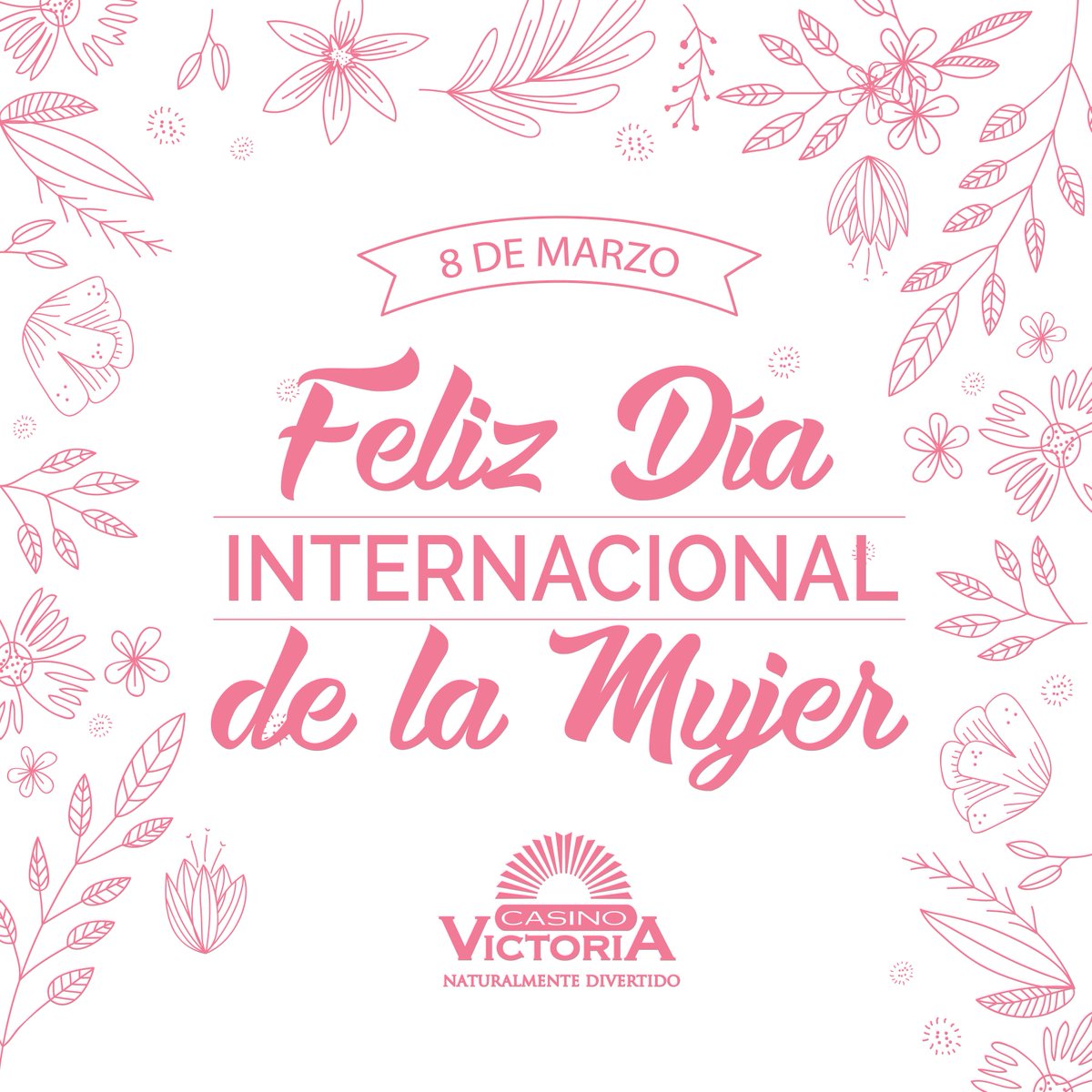 Nuestros saludos a todas en el #DíaInternacionalDeLaMujer y un reconocimiento a todas las valiosas Mujeres que conforman #CasinoVictoria 💐🌹
