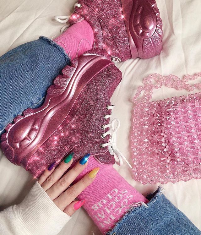 pink glitter buffalo shoes