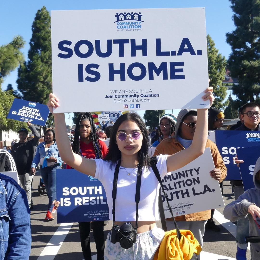 CoCoSouthLA's tweet photo. On this #InternationalWomensDay we honor the Black and Brown women of South LA that continue to be the backbone and the heart & soul of the social justice movement. We are the ones we have been waiting for! #PeoplePowerProgress #WeAreSouthLA https://t.co/xnJ8kcs3bz